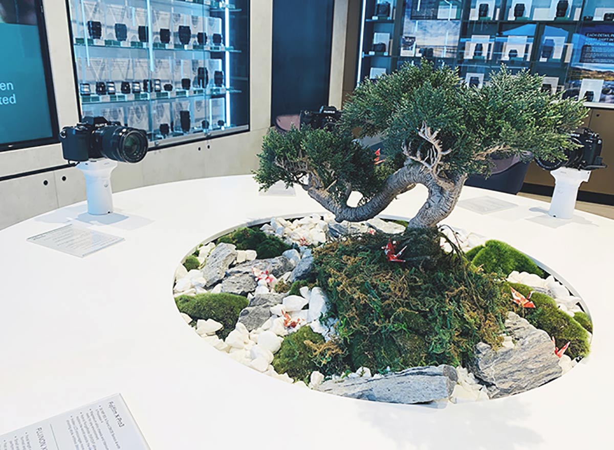 Fujifilm store with OnePOD Camera solution on round table