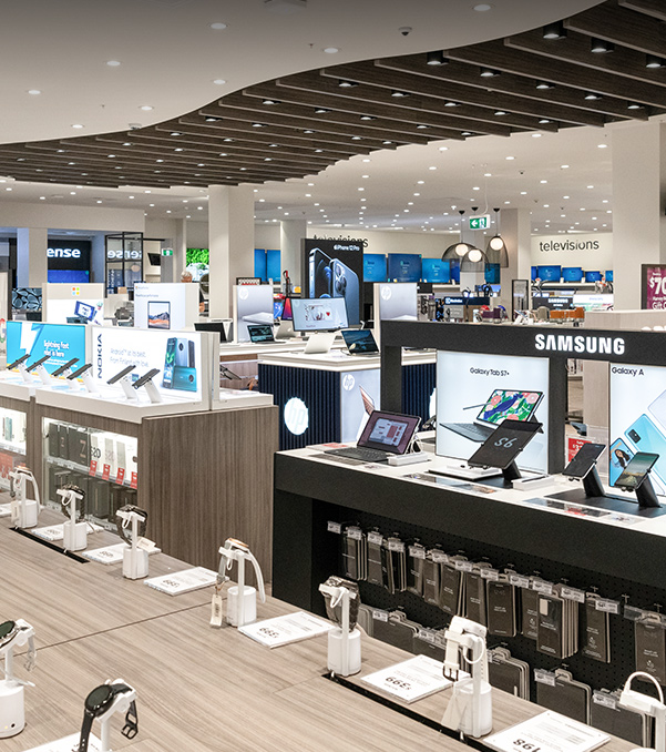 retail security solutions, consumer electronics for sale, display bench