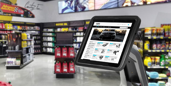 InVue mPOS solution, NE360 in automotive store