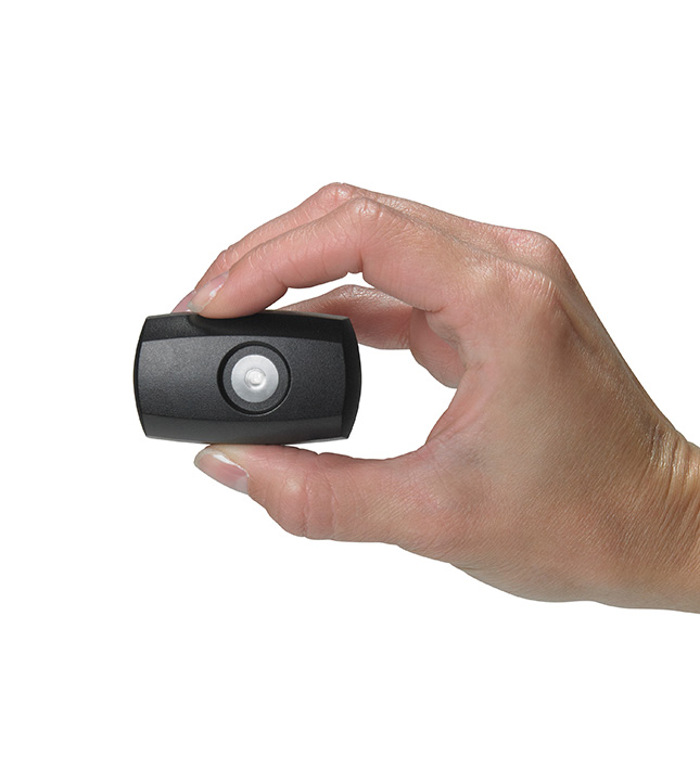 Black cam lock showing how small it is in persons hand