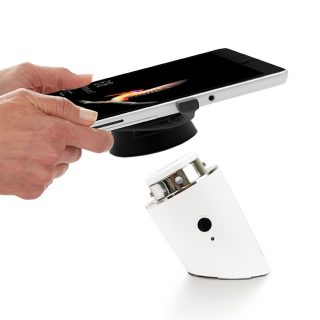 CT101 tablet stand in black, invue, detaching from stand