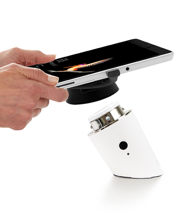 CT101 tablet stand in black, invue, detaching from stand