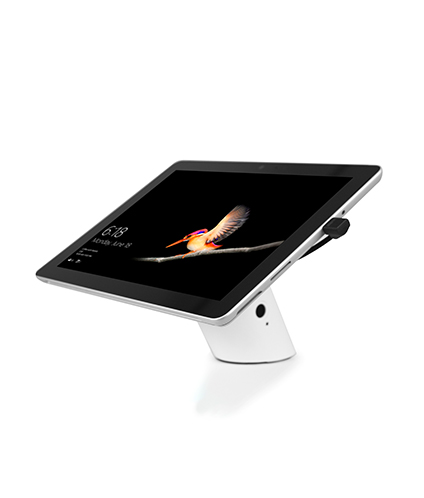 CT101 tablet stand in white, invue