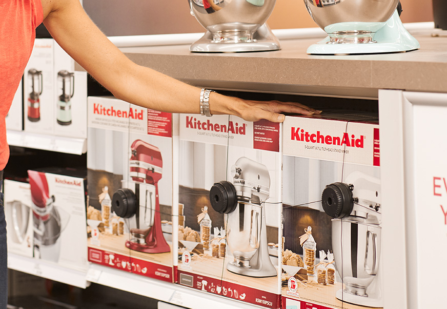 Department store, spider wrap, package wrap, KitchenAid security