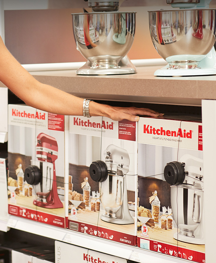 Department store, spider wrap, package wrap, KitchenAid security