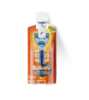 locking hook hanging merchandise technology, grocery, protect razor blades