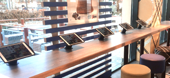 fixed tablet stand, hospitality environment, solution