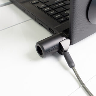 Laptop retail security, device plugged into laptop, K-Lock by InVue