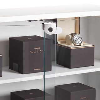 L440 Glass jewelry cabinet security, smart lock and key, digital, safely secure watches