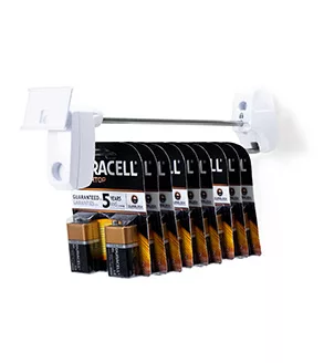 Locking hook with products secured from customer removal, locked, hangsell