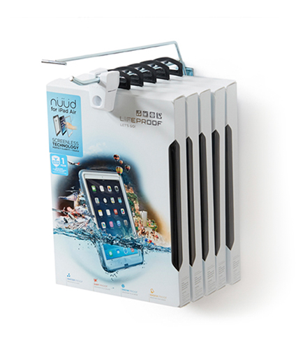 flexible display hook, stoplok, hanging merchandise, security