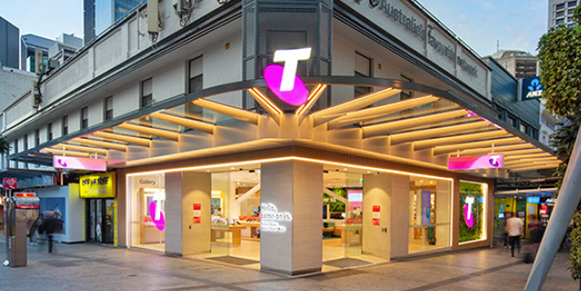 telstra queen street mall brisbane sabel case study, telecommunication store, external view