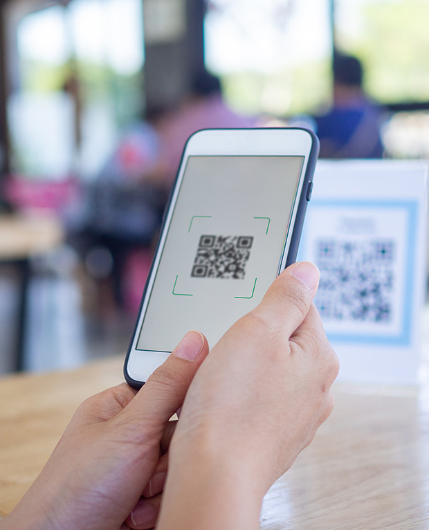 QR code on mobile phone