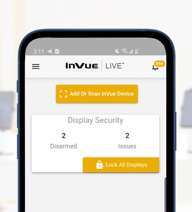 display security mobile app, invue live, phone