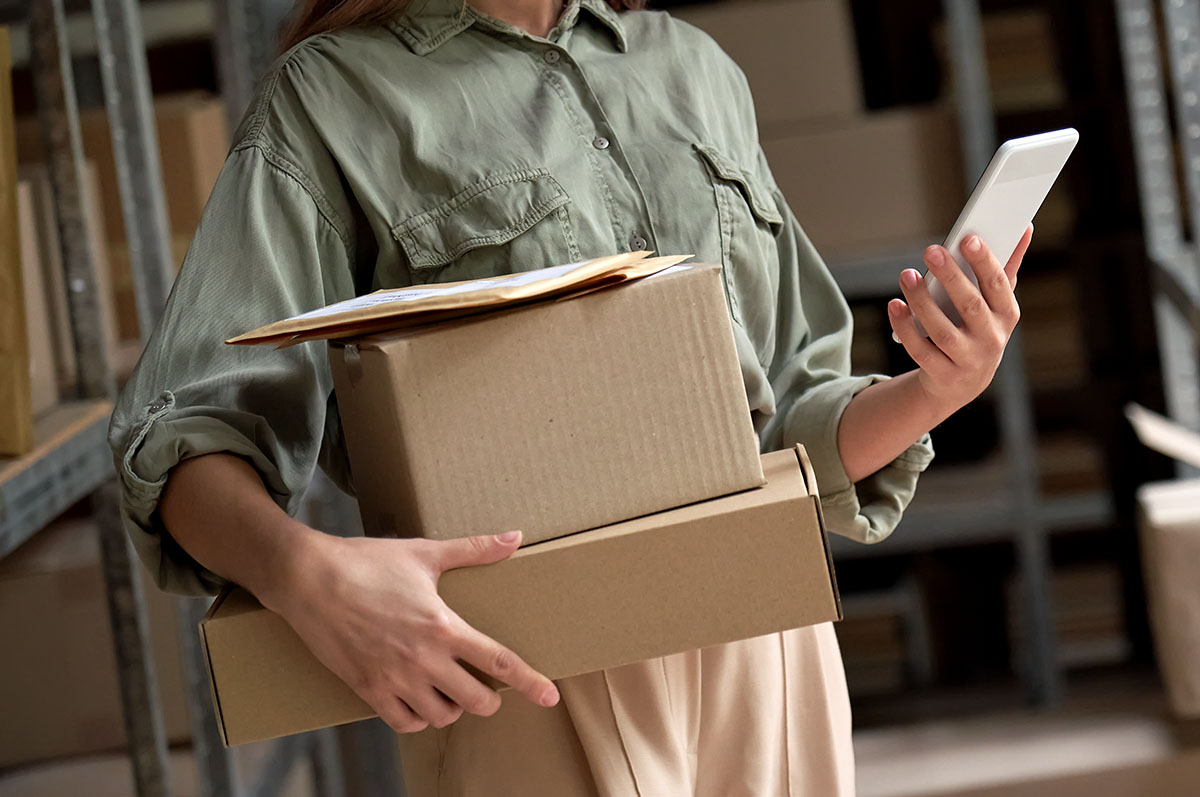 lady holding packages