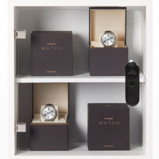 InVue LIVE Cam Lock, locked glass cabinet protecting expensive watches