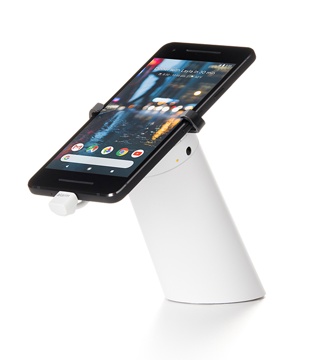 One55 phone stand, 2-bracket arms, phone secured