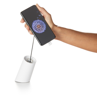 One55 OnePOD, recoiler, mobile phone in hand