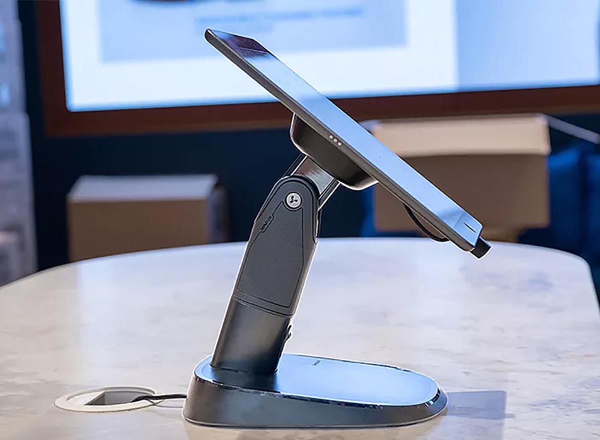 CT150 tablet stand in store at Munro Footwear Group