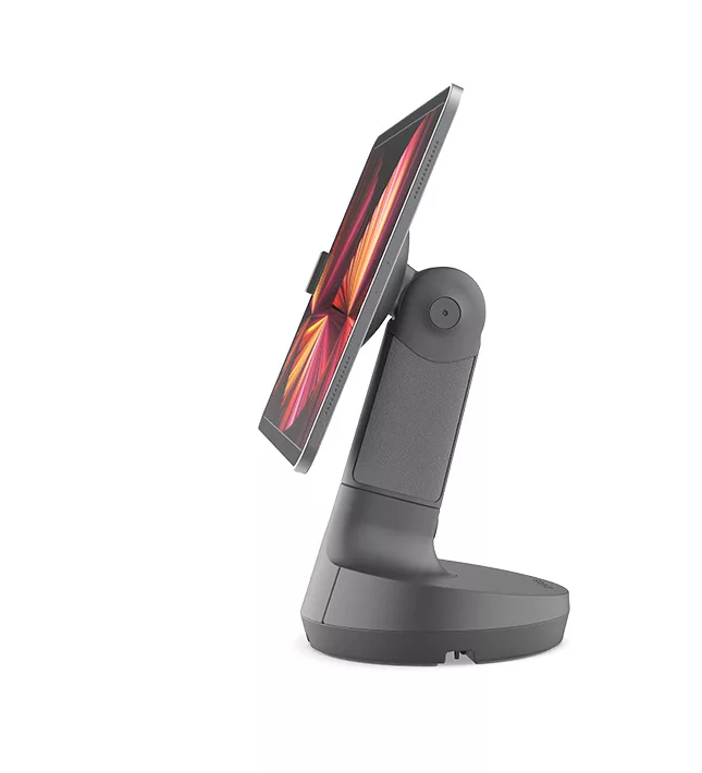 NE150 tablet stand, rotated to face customer, pos solution, flip