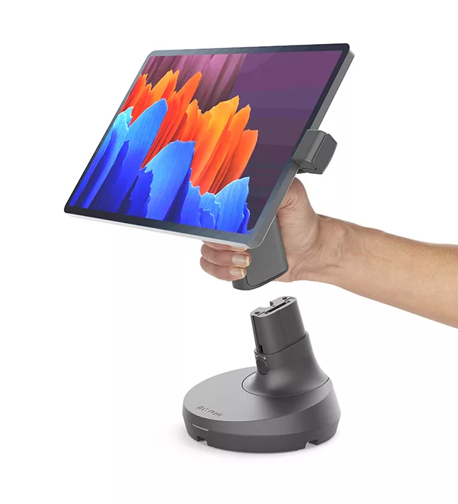 NE150 portable tablet stand, detached, held by hand