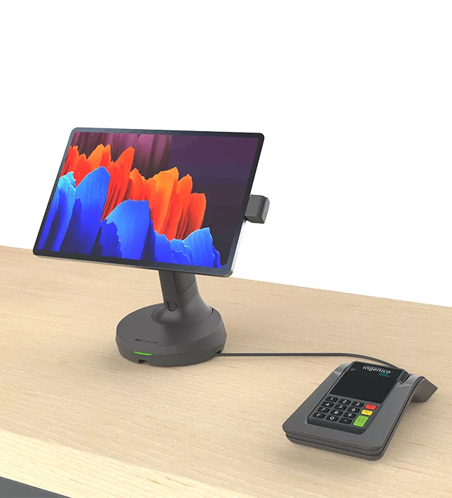 NE150 tablet stand solution, connected to peripheral, payment device, retail solution