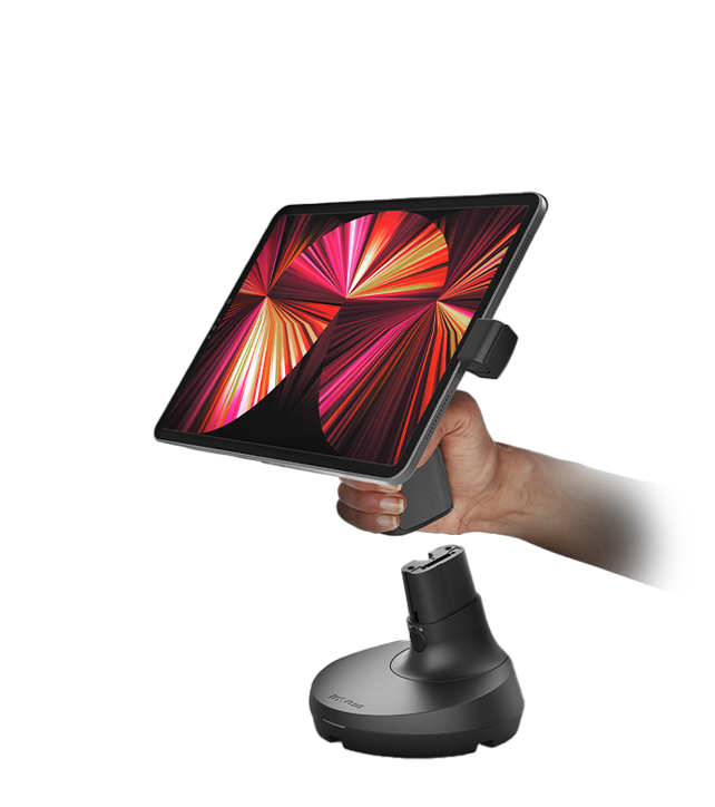 NE150 tablet stand, portable, held by handle, InVue